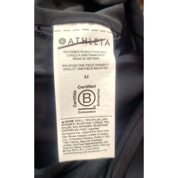 Athleta Black Maldives One Piece Swimsuit Medium - Picture 7 of 8